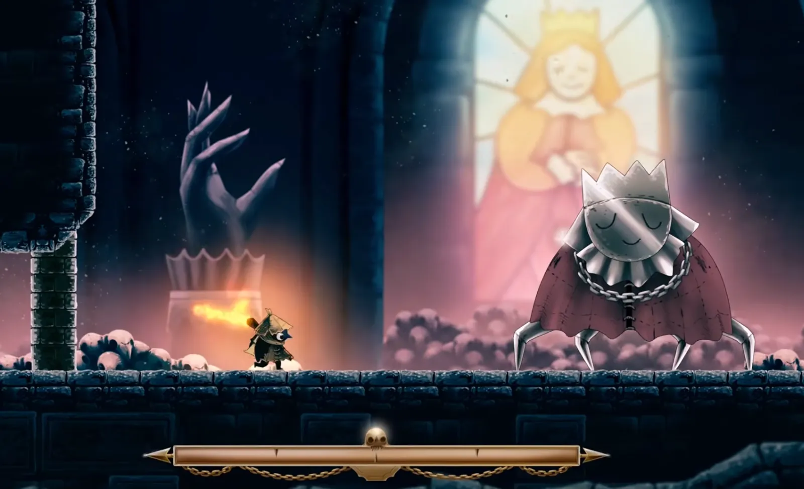 Silver Doll boss fight in Queen’s Castle, showing the boss and its health bar