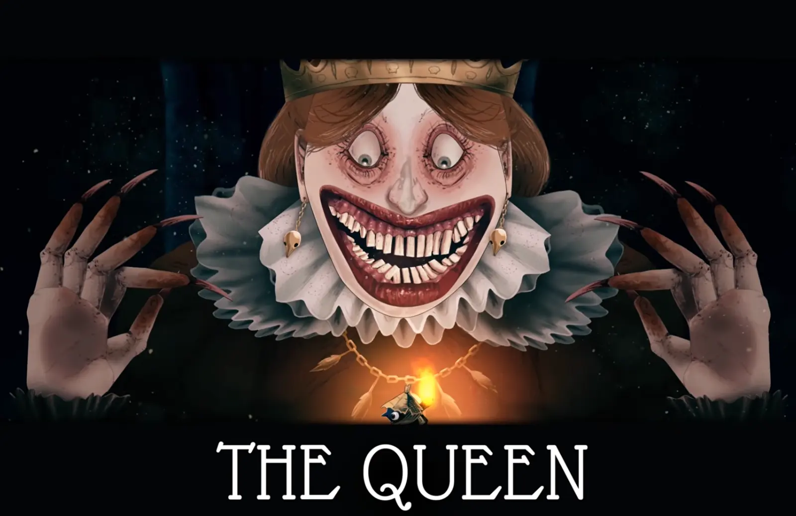Well Dweller boss title card reading The Queen, the area the castle gate leads to