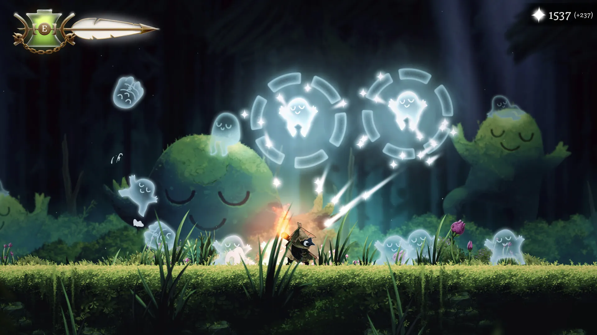 Official Well Dweller screenshot of spirits in the forest