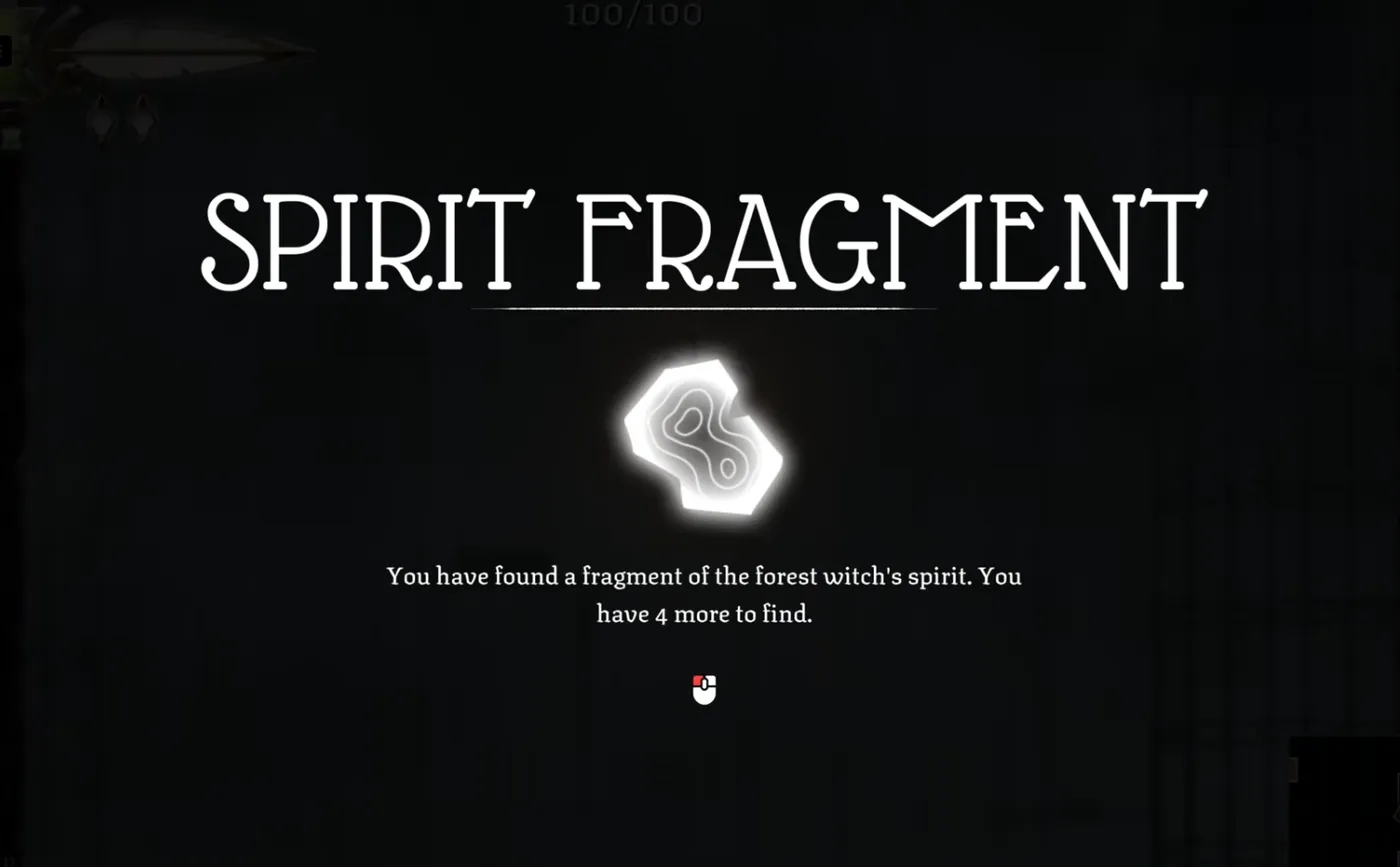 Well Dweller spirit fragment pickup screen reading You have found a fragment of the forest witch spirit